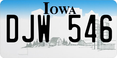 IA license plate DJW546