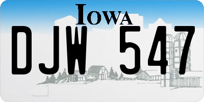 IA license plate DJW547