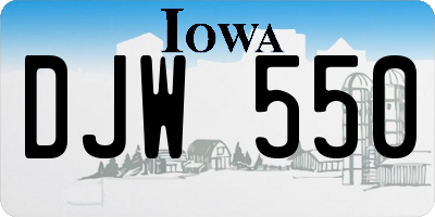 IA license plate DJW550