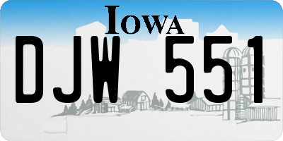 IA license plate DJW551
