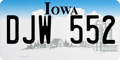 IA license plate DJW552
