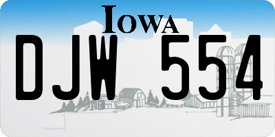 IA license plate DJW554