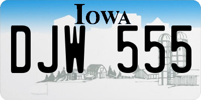 IA license plate DJW555