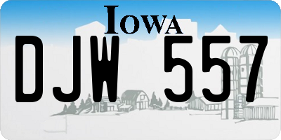 IA license plate DJW557