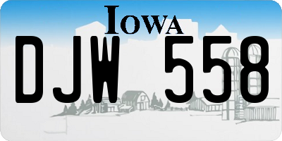 IA license plate DJW558