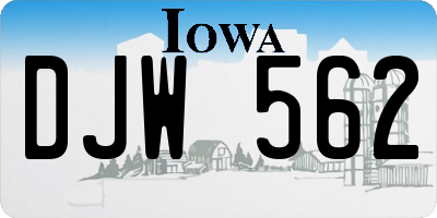 IA license plate DJW562