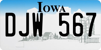 IA license plate DJW567