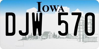 IA license plate DJW570