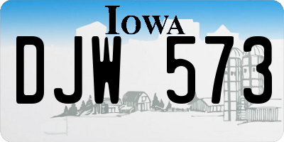 IA license plate DJW573