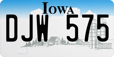 IA license plate DJW575