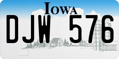 IA license plate DJW576