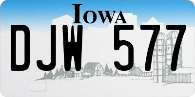 IA license plate DJW577