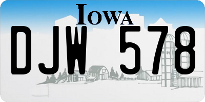 IA license plate DJW578
