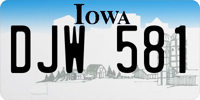 IA license plate DJW581