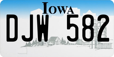 IA license plate DJW582