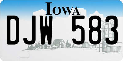 IA license plate DJW583