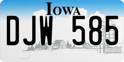 IA license plate DJW585