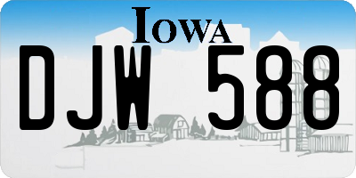 IA license plate DJW588