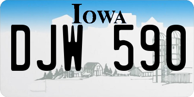 IA license plate DJW590