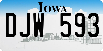 IA license plate DJW593