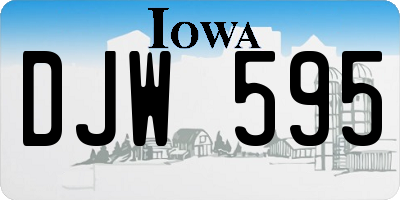 IA license plate DJW595