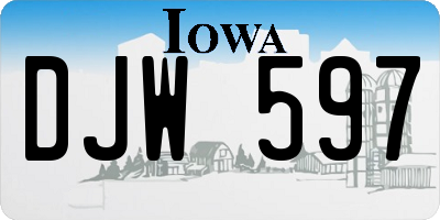 IA license plate DJW597