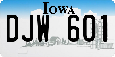 IA license plate DJW601