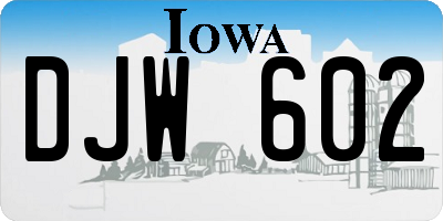 IA license plate DJW602