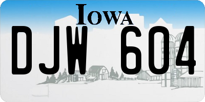 IA license plate DJW604