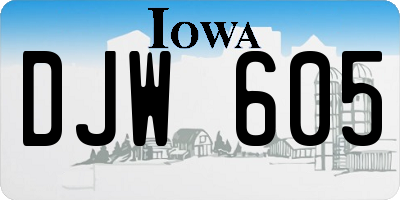 IA license plate DJW605