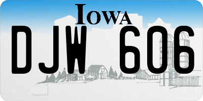 IA license plate DJW606