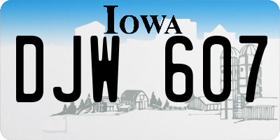 IA license plate DJW607