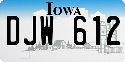 IA license plate DJW612