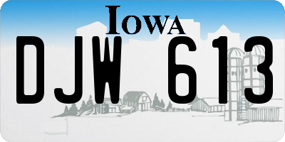 IA license plate DJW613