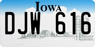 IA license plate DJW616