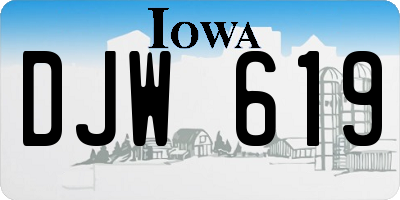 IA license plate DJW619
