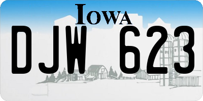 IA license plate DJW623