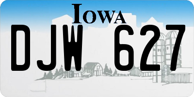 IA license plate DJW627