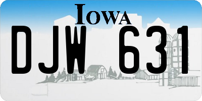 IA license plate DJW631