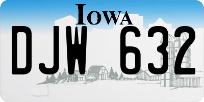 IA license plate DJW632