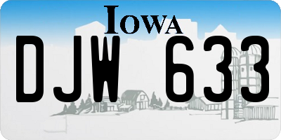 IA license plate DJW633