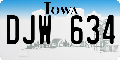 IA license plate DJW634