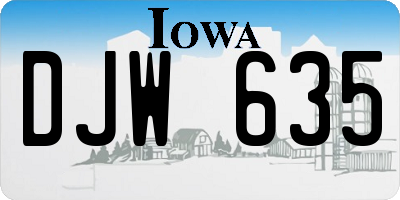 IA license plate DJW635