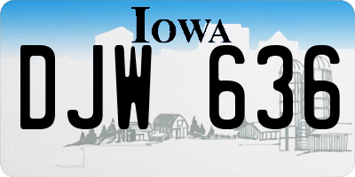 IA license plate DJW636