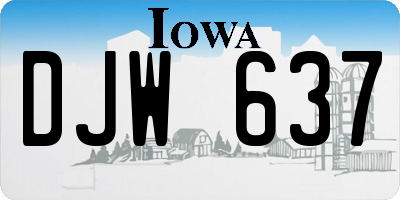 IA license plate DJW637