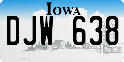 IA license plate DJW638