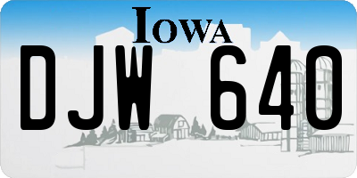 IA license plate DJW640