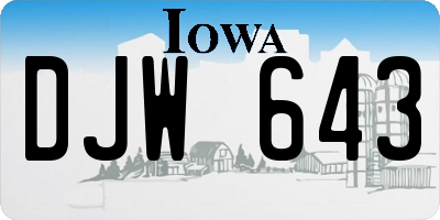 IA license plate DJW643