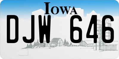 IA license plate DJW646