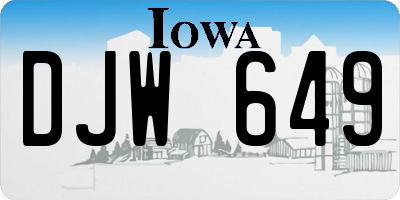 IA license plate DJW649